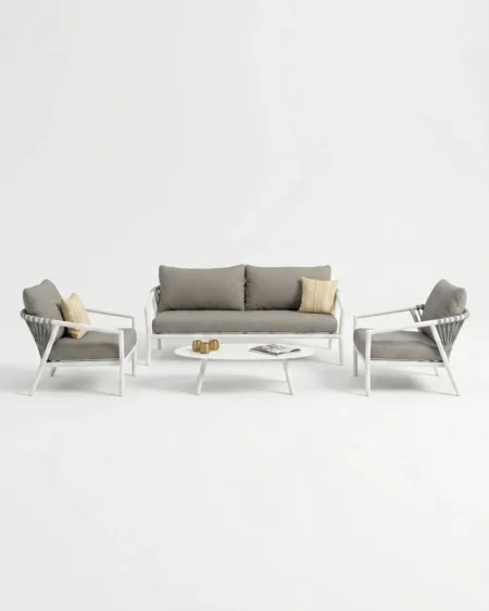 Modern outdoor sofa set with light cushions and aluminium frame Craftnika