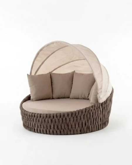 Outdoor canopy daybed with round seating and cushions Craftnika