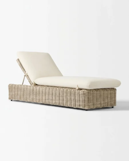 Outdoor sun lounger with Rehau wicker base and cushion Craftnika