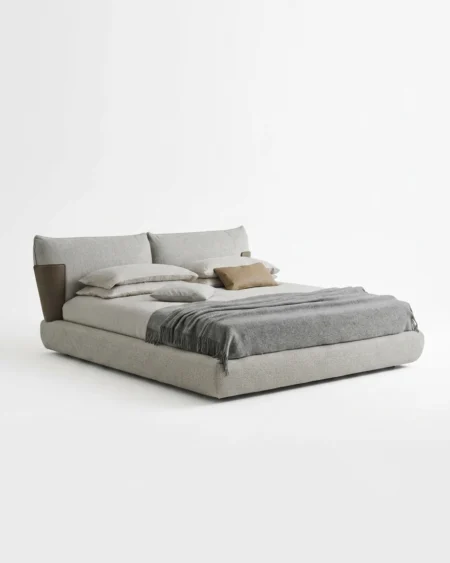 Orvian luxury platform bed front view with low height design and modern minimal structure
