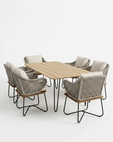 Compact outdoor dining set with table and chairs Craftnika