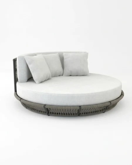 Round outdoor daybed with cushion for luxury garden seating Craftnika