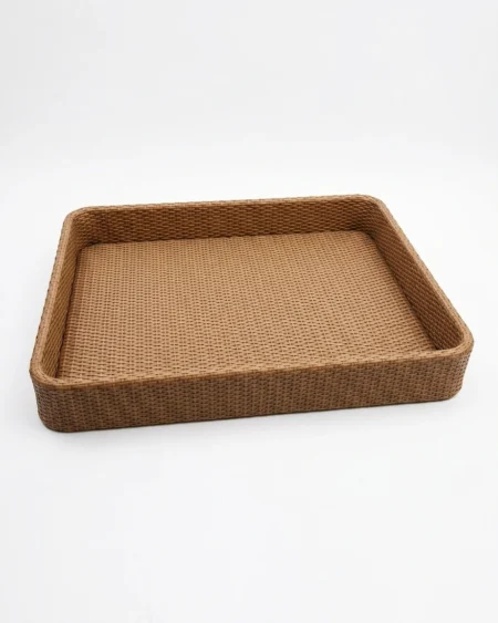 Square wicker floating tray for pool serving Craftnika