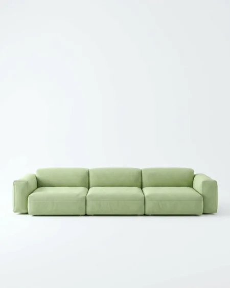 Verdant indoor sofa set in green fabric modern living room Craftnika