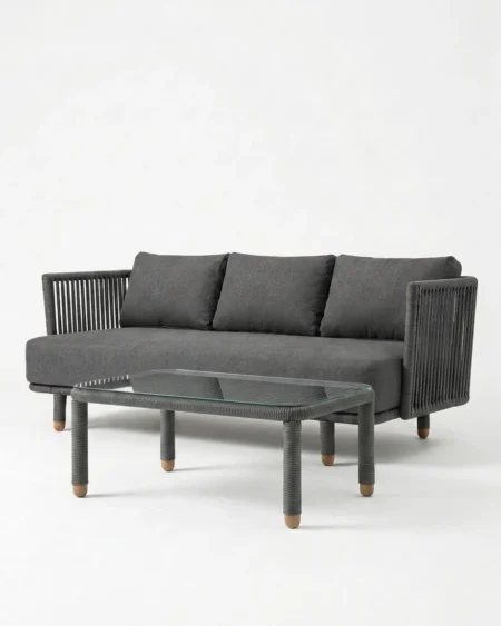 Luxury outdoor sofa set with dark cushions and aluminium frame Craftnika